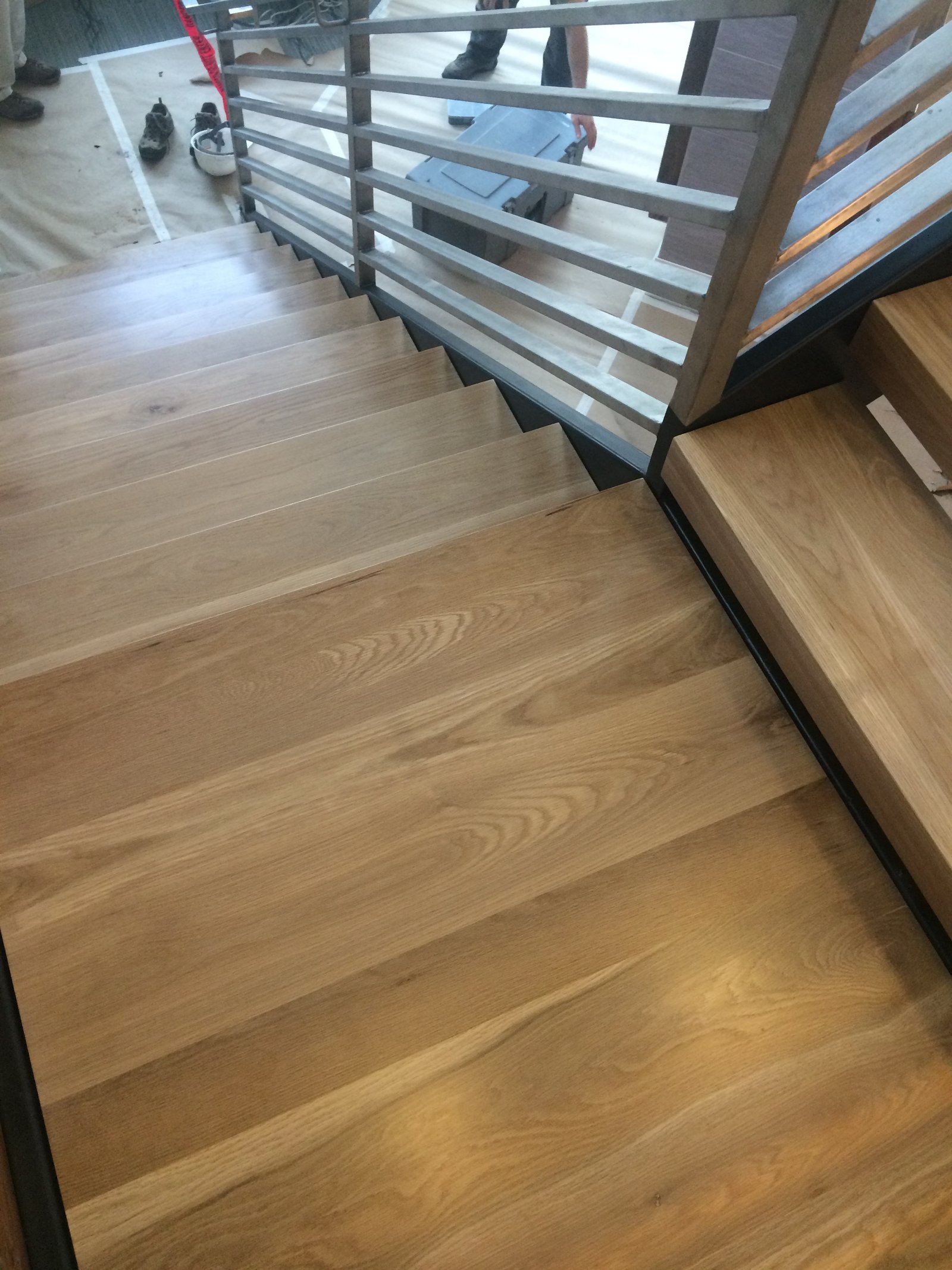 white oak stair treads Mekkelek Custom Woodwork &