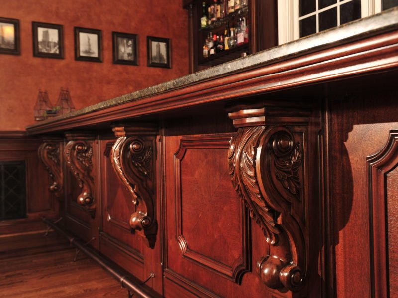 ornate old-world mahogany bar