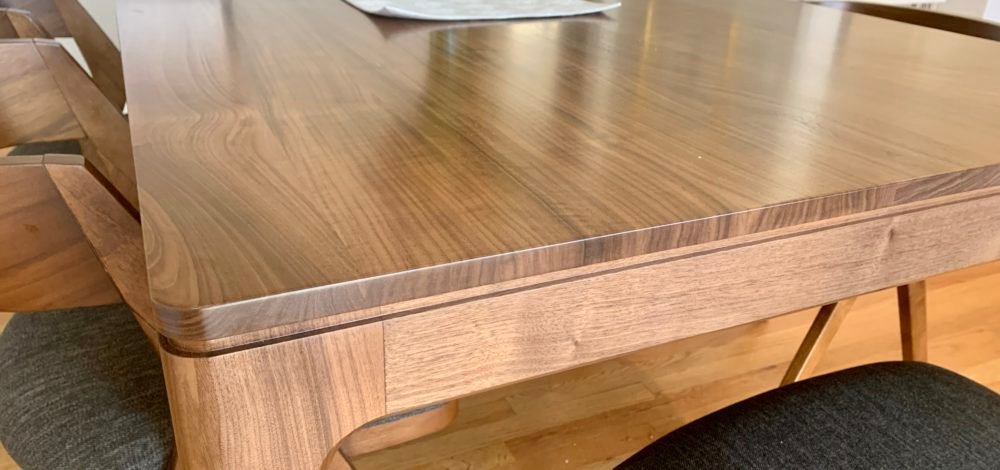 solid wood quarter sawn walnut mid century modern dining table ...